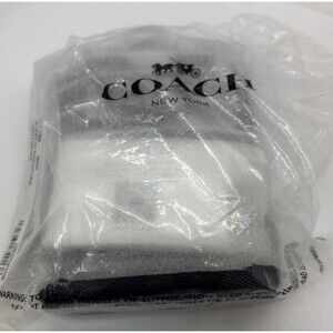 NWT COACH FLASK IN SIGNATURE CE786 BEVERAGE ALCOHOL BOTTLE CASE HOLDER Charcoal